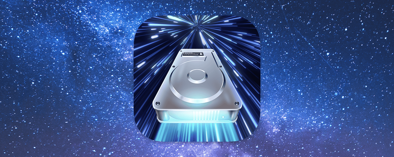 Hyperspace icon on a star field